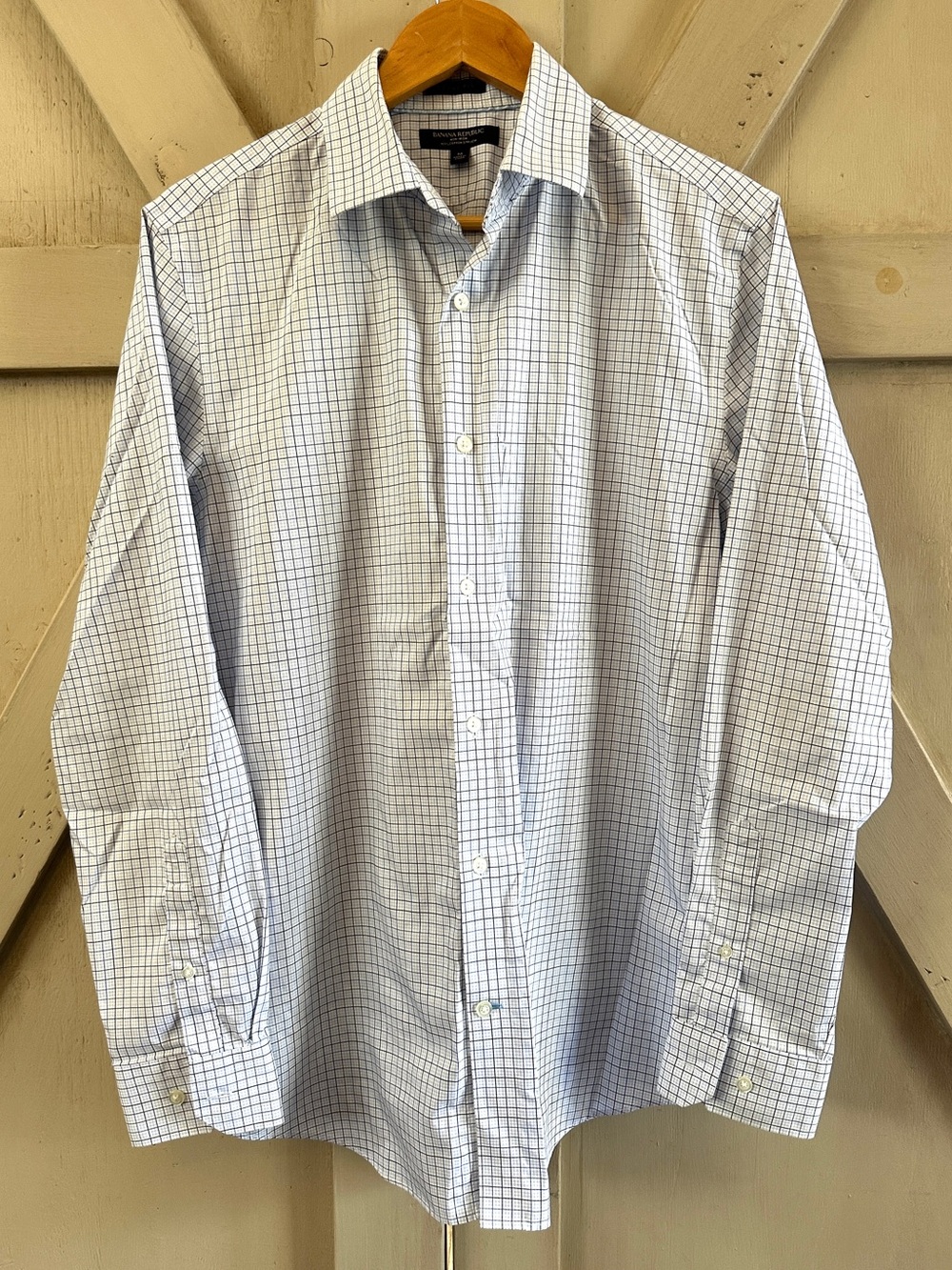 Banana Republic Grant Fit Non-Iron Plaid Button Down Shirt Men’s M